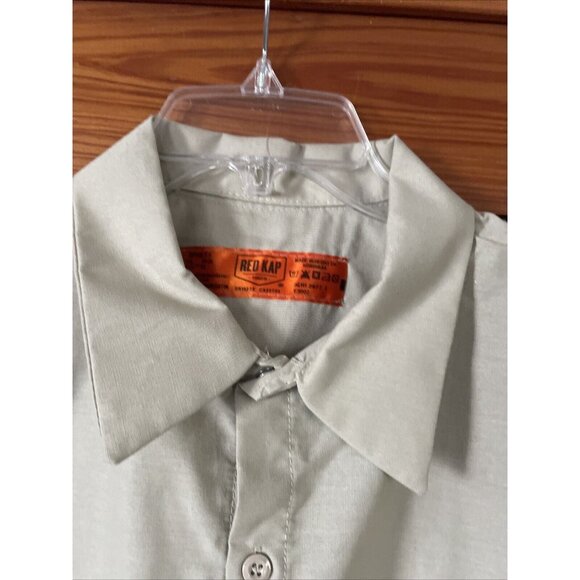 Red Kap Men's Long Sleeve Industrial Work Shirt Tan 2xl - Picture 3 of 7